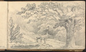 Album med landskaps- og figurstudier: Rural Landscape with a Bridge