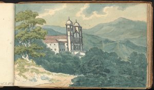 Album med landskaps- og figurstudier: Villa i fjellene