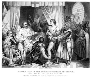 Kong Richard I 1157-1199, tilgivende Bertrannd De Gurdun, sent på 1800-tallet.