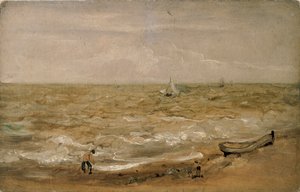 Strandscene, tidlig på 1800-tallet
