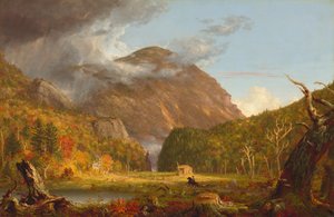 En utsikt over fjellpasset kalt Notch of the White Mountains (Crawford Notch) av Thomas Cole