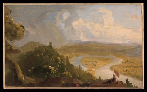 Skisse til Utsikt fra Mount Holyoke, Northampton, Massachusetts, etter et tordenvær (Elvesvingen) av Thomas Cole