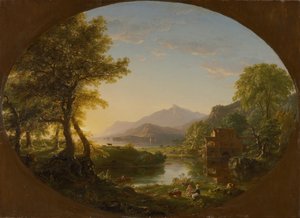 The Mill, Sunset av Thomas Cole