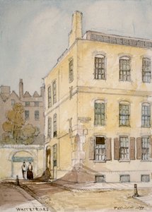 Utsikt over Whitefriars som viser hjørnet av Lombard Street, City of London, 1851.