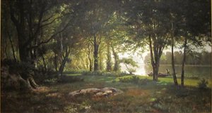 Landskap, elv og skog av Thomas Corwin Lindsay