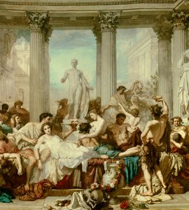 Detalj av: The Romans of Decadence, Maleri av Thomas Couture (1815-1879)