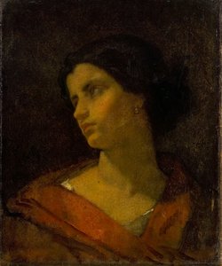 En kvinnes hode, studie av Thomas Couture