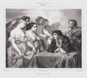 The Love of Gold (gravering) av Thomas Couture