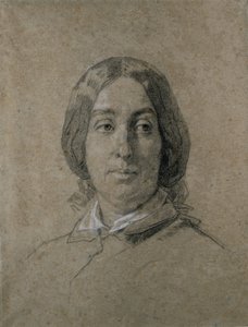 Portrett av George Sand. av Thomas Couture