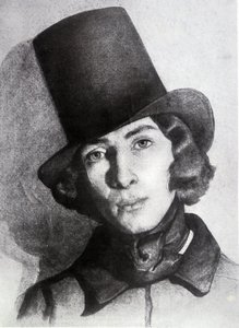 Portrett av Maurice Sand (1823-1889), sønn av George Sand, 21 år gammel - Udatert tegning av Thomas Couture (1815-1879) - denne tegningen ble lenge ansett for å være den til hans mor George Sand av Thomas Couture