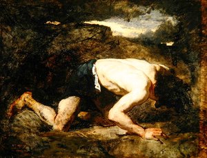The Fugitive, Study for Timon of Athens, ca. 1857 (olje på lerret)
