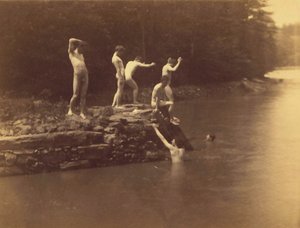 Studie for svømmehullet av Thomas Cowperthwait Eakins
