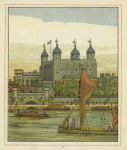 Båter på Themsen med Tower of London bortenfor av Thomas Crane