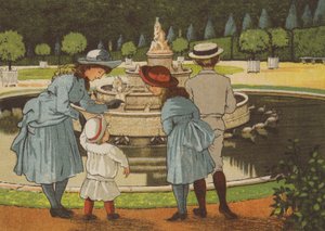 Paris: en dag i Versailles (farge litho) av Thomas Crane
