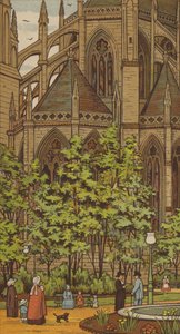 Rouen: Church of St Ouen (farge litho) av Thomas Crane