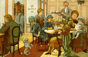 Viktorianske helligdager - forfriskninger i buffeen av Thomas Crane