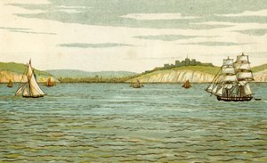 Hvite klipper i Dover sett fra en kanalkryssing av Thomas Crane