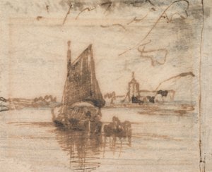 En seilbåt ble beroliget av Thomas Creswick