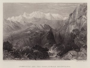 Jumnoutri og kjeglen, Himala-fjellene (farge litho) av Thomas Creswick