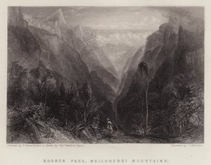 Kooner Pass, Neilgherri Mountains (farge litho) av Thomas Creswick