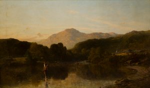 A Mountainous Riverscape, ca. 1838-86 (olje på lerret)