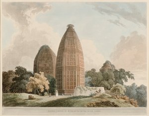 Hindoo Temples at Bindrabund on the River Jumna av Thomas Daniell