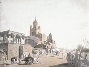 Gatescene, fra "Views in Calcutta" av Thomas Daniell, 1786-1788 av Thomas Daniell
