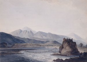 Rope Bridge, Srinagar, Garhwal, Uttar Pradesh, av Thomas Daniell