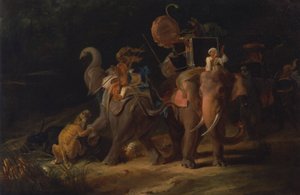 Tigerjakt i Øst-India [1798, Royal Academy of Arts, London, utstillingskatalog] av Thomas Daniell