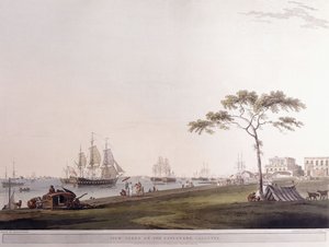 Utsikt tatt på Esplanade, Calcutta, 1797 av Thomas Daniell