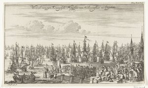 Vilhelm III's avgang fra Hellevoetsluis til England, 1688 Hans Kongelige Høyhets avgang fra Hellevoetsluis til England (tittel på objekt) av Thomas Doesburgh