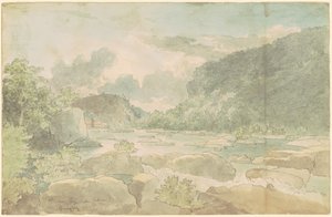 Harpers Ferry from Below, ca. 1825-26 (penn og blekk med akvarell på papir) av Thomas Doughty