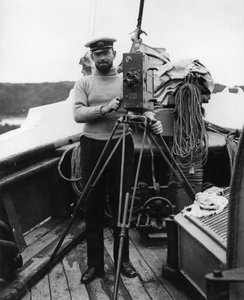 G. H. Wilkins da han kom tilbake fra ekspedisjonen i The Quest med Sir Ernest Shackleton, Plymouth, 16. september 1922