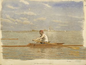 John Biglin i en enkelt skalle, ca. 1873. av Thomas Eakins