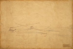 Perspektivtegning for The Biglin Brothers Turning The Stake, ca. 1873. av Thomas Eakins