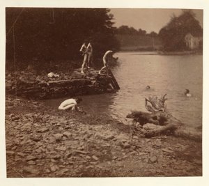 Studie for svømming, 1883. av Thomas Eakins