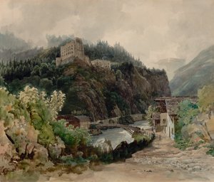 Utsikt over Landeck slott i Tyrol av Thomas Ender