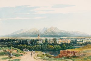 Lomnitz slott og Tatrafjellene i Ungarn