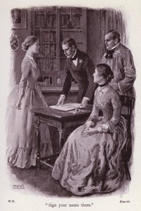 Illustrasjon for The Woman In White av Wilkie Collins (litho)