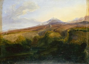 Utsikt over Vesuv (olje om bord) av Thomas Fearnley