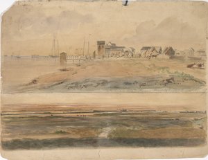 Indianola, Texas og Indianola med Lavaca Point in the Distance, 16. mai 1852 (akvarell på papir)