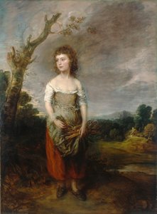 En bondepike som samler tisser i en skog av Thomas Gainsborough