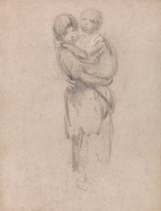 En ung jente som holder et barn av Thomas Gainsborough