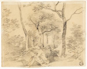 Gainsborough Sketching in Woods av Thomas Gainsborough