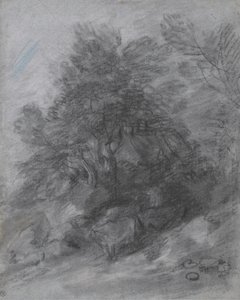 Skoglandskap med gjeter, kyr og hytte av Thomas Gainsborough