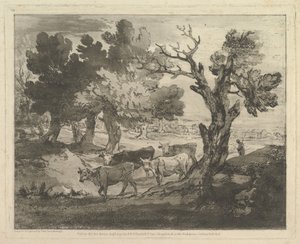 Skoglandskap med gjetere og kyr, 1. august 1797. av Thomas Gainsborough