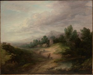 Skogkledd høydelandskap av Thomas Gainsborough