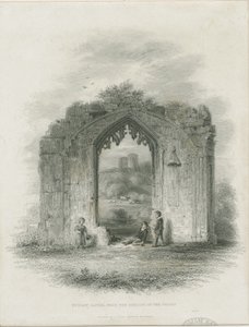 Dudley Castle - The Keep: gravering (vignett og [? 1800-tallet] (trykk) av Thomas Garner