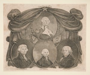 American Star, Washington, Jefferson, Madison og Adams av Thomas Gimbrede