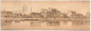 Et utvalg av tjue av de mest pittoreske utsiktene i Paris, 1802. av Thomas Girtin